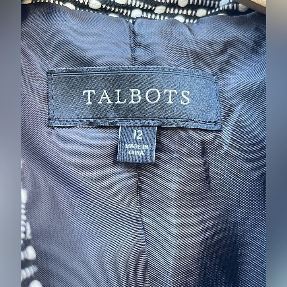 🖤NWOT Talbots size 12 black/white blazer. Stunning jacket. A closet staple! - Picture 8 of 11